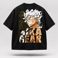 Monkey D Luffy Gear 5 Printed T-Shirt for Men | Black Cotton Casual Wear Tee | Anime Street Style