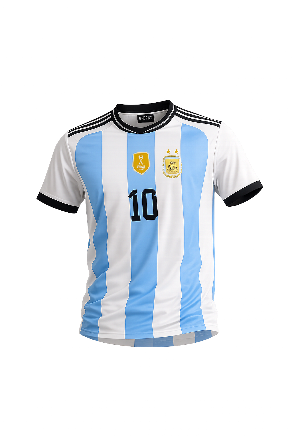 Argentina Inspired Messi No. 10 Football Jersey for Men | Premium Polyester | Breathable Sports T-Shirt | Sky Blue & White