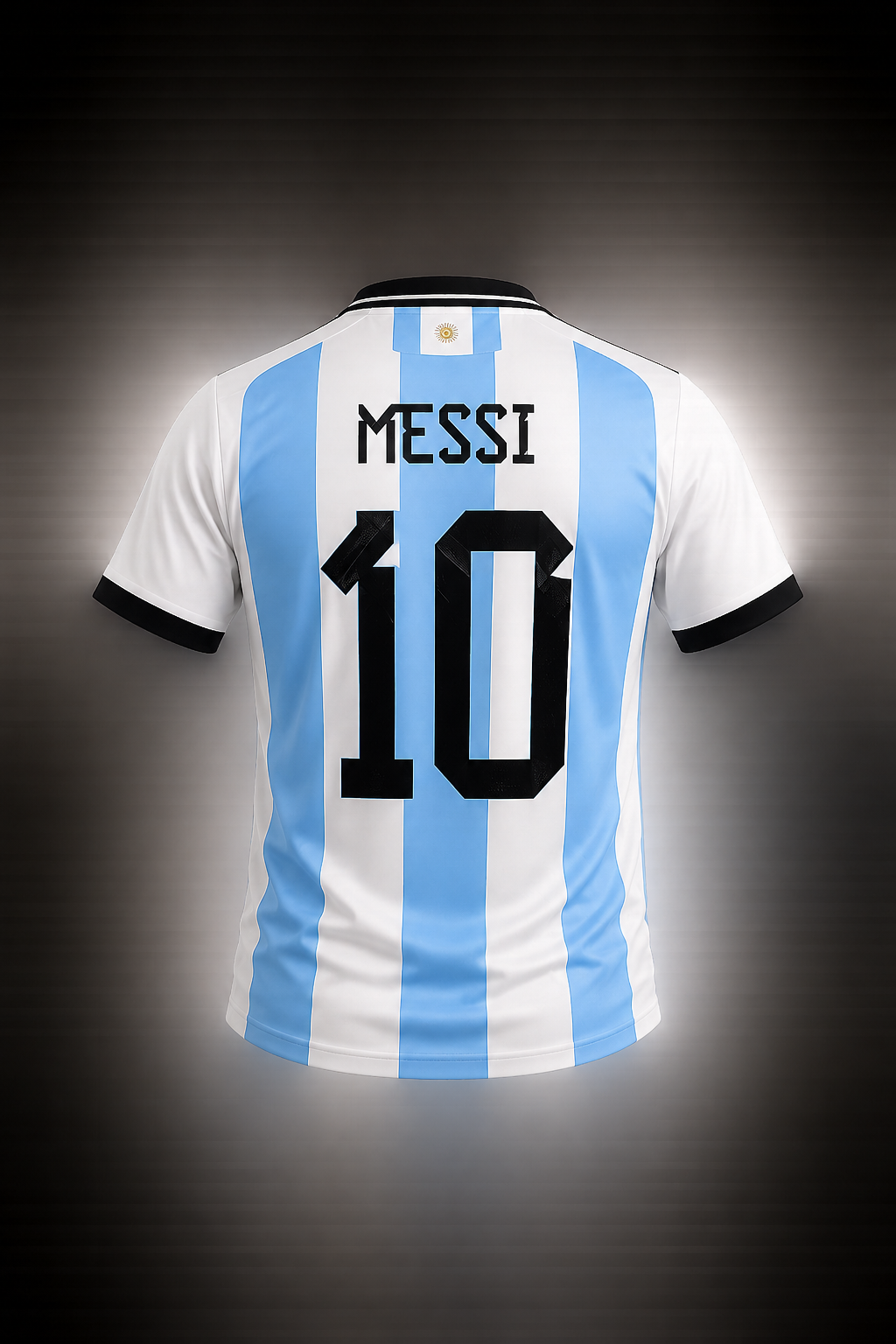 Argentina Inspired Messi No. 10 Football Jersey for Men | Premium Polyester | Breathable Sports T-Shirt | Sky Blue & White
